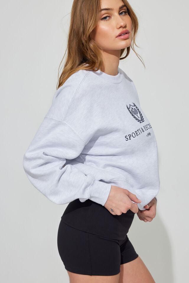 Women Garage Bubble Crew Neck Sweatshirts Grey | A-9846037