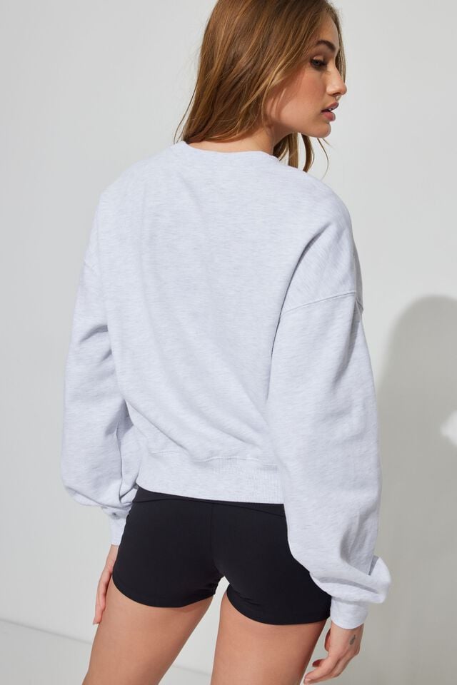 Women Garage Bubble Crew Neck Sweatshirts Grey | A-9846037