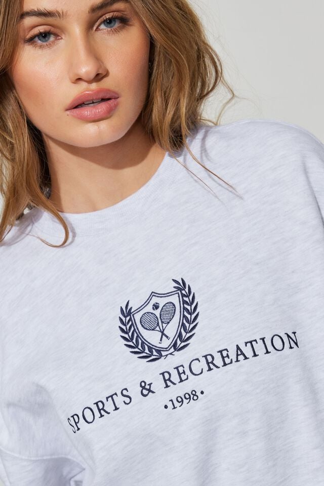 Women Garage Bubble Crew Neck Sweatshirts Grey | A-9846037