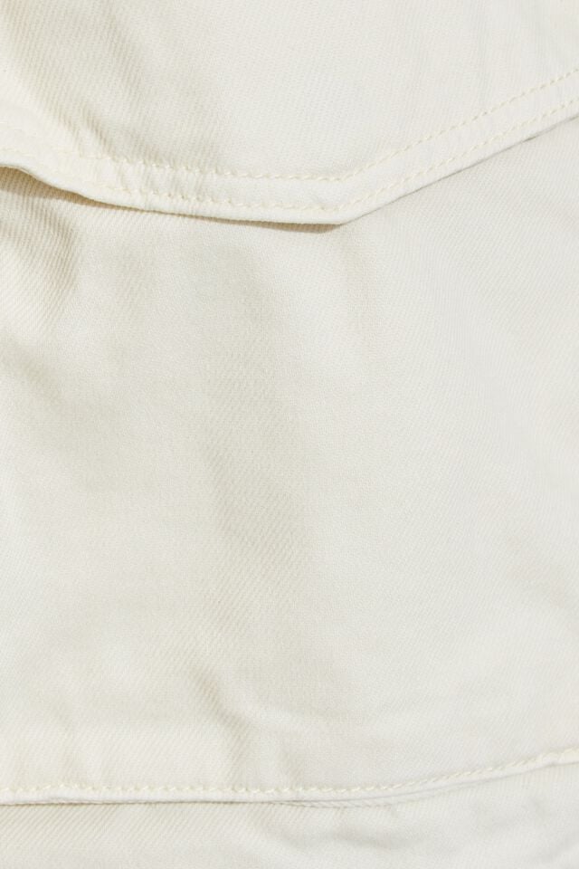 Women Garage Crop Utility Jackets White | A-2843095