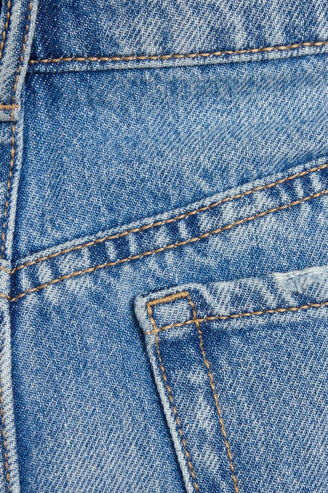 Women Garage Denim Relaxed A-line Jeans Blue | A-5147829