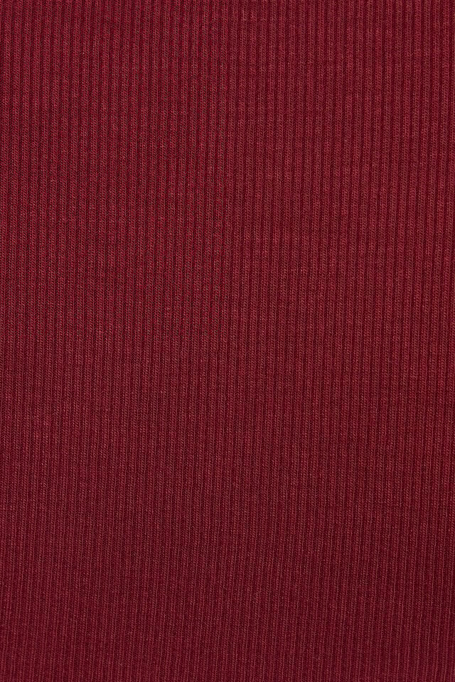 Women Garage Estelle Ribbed Long Sleeve Dark Red | A-2963541
