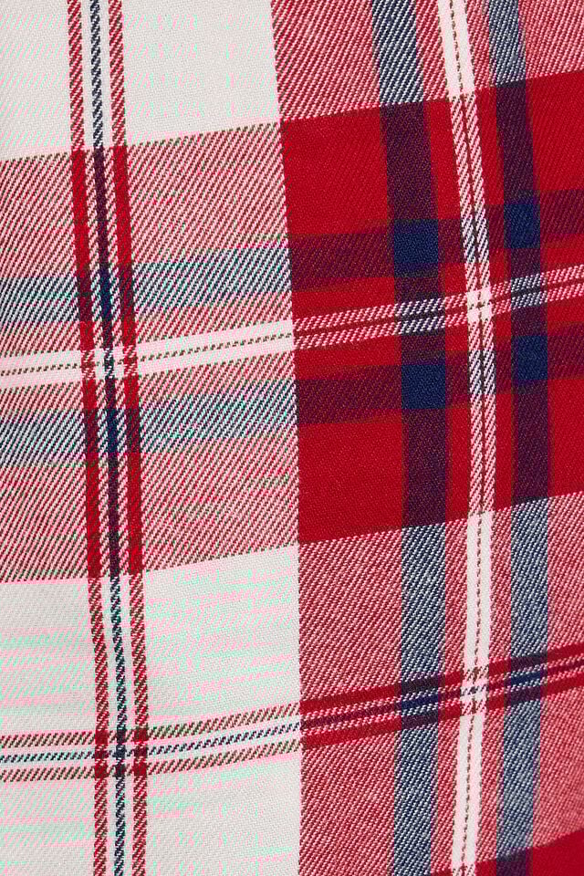 Women Garage Flannel Pants Red | A-9487065