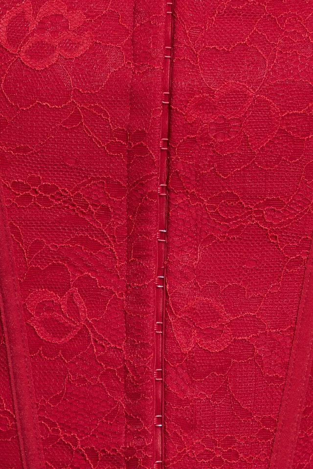 Women Garage Giselle Strapless Lace Corset Tank Top Red | A-3782596