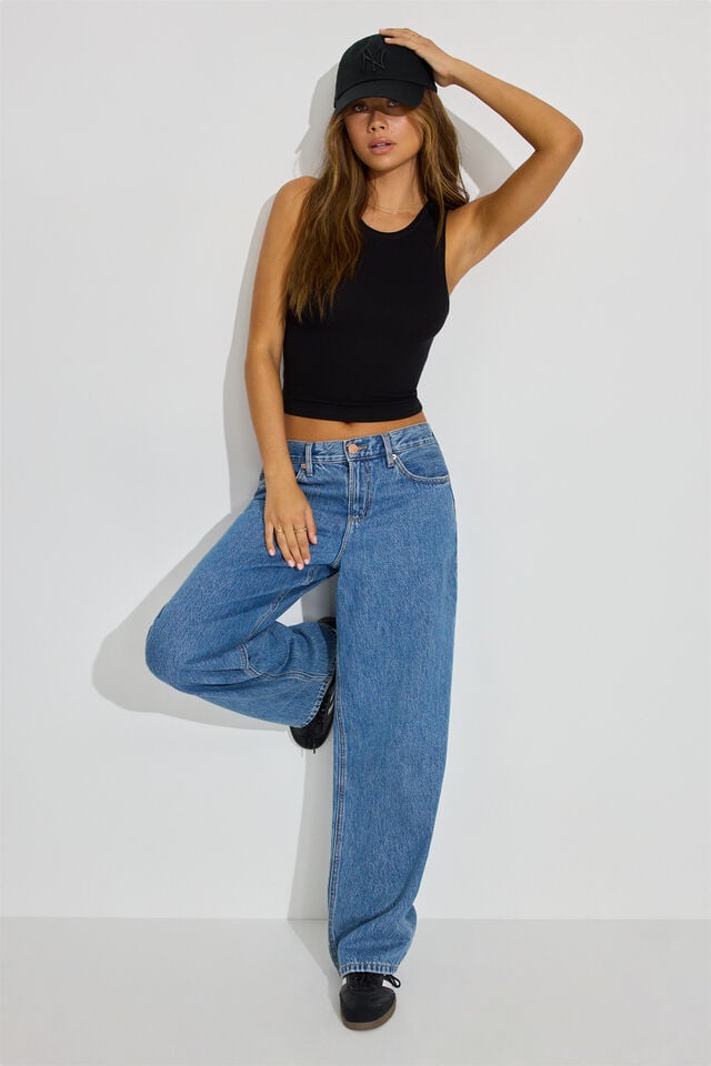 Women Garage High Neck Tank Top Black | A-3420167
