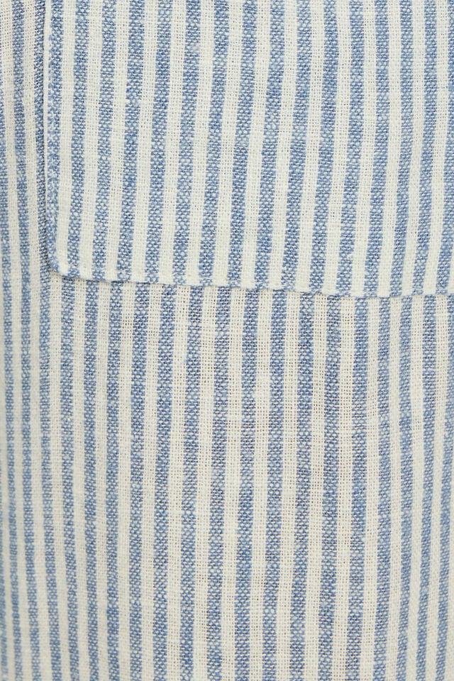 Women Garage Millie Linen Pull-on Pants Blue Stripes | A-0271348