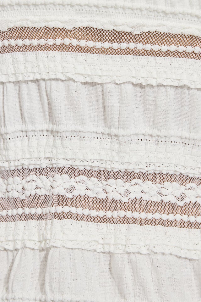 Women Garage Resort Lace Flyaway Tank Top White | A-5097864