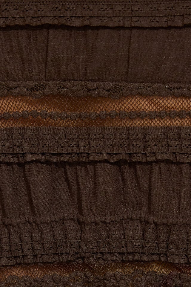 Women Garage Resort Lace Flyaway Tank Top Brown | A-1382694
