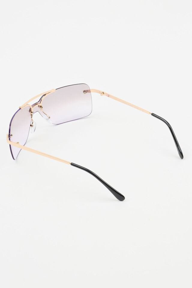 Women Garage Shield Lens Sunglasses Purple / Gold | A-1642359