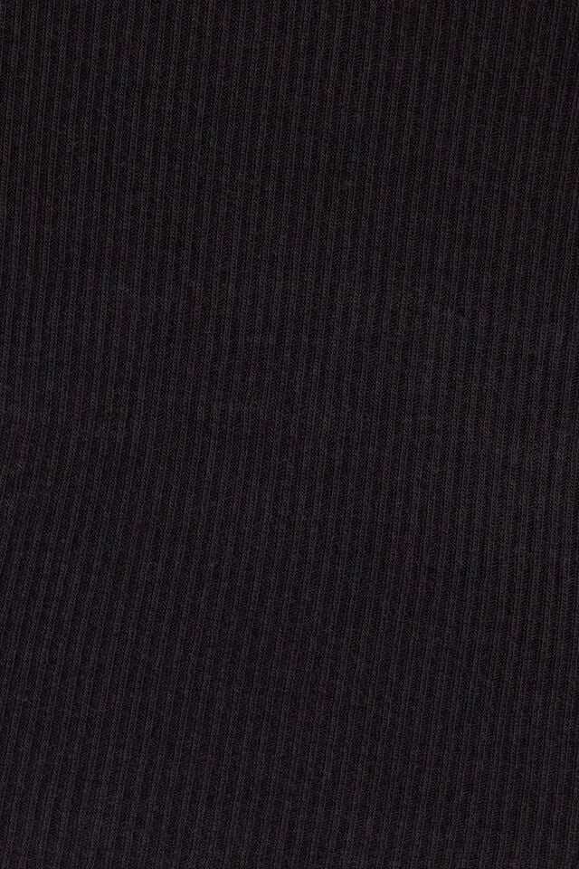 Women Garage V Neck Ribbed T Shirts Black | A-7608512