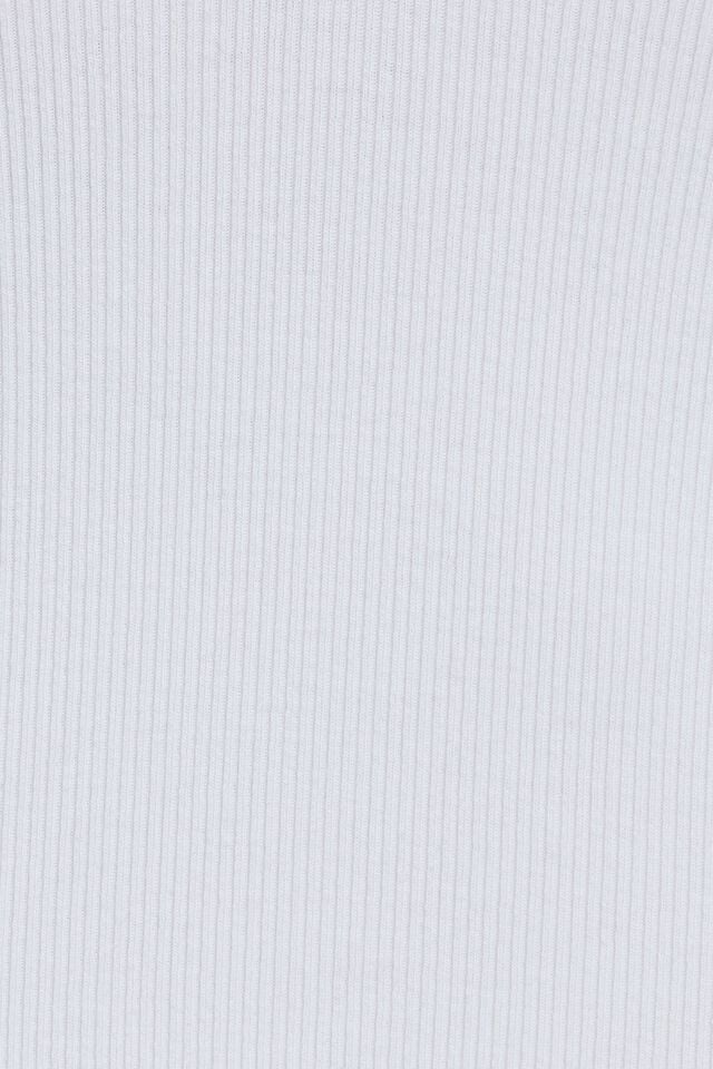 Women Garage V Neck Ribbed T Shirts White | A-3841902